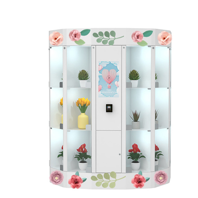 Runder Blumen-Zufuhr-Kühlschrank-Automat mit intelligentem abkühlendem Schließfach 120V
