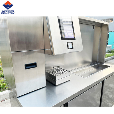 1.8 Meter lang Maßgeschneiderte automatische Blasentee-Zubereitung Kühlschrank Arbeitstisch Milchtee Bar Blasentee-Maschine