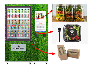 Touch Screen gekühlter Salat-Automat, gesundes Nahrungsmittelverkauf-Schließfach mit Aufzug