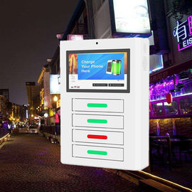 Werbungs-LCD-Bildschirm-Handy-Ladestationen, weißer Handy-Aufladungskiosk