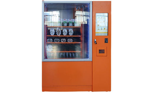 Salat-Gemüse-Glasflaschen-kombinierter Automaten-große Touch Screen Nicht-Note Zahlungs-Innenwahl