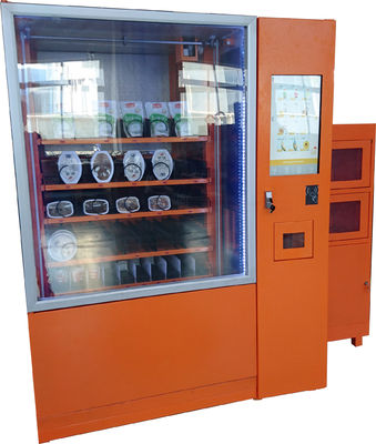 Intelligenter Salat-Automat mit Gerät der bargeldlosen Zahlung und Werbung sortiert keine Noten-Zahlungs-Wahl aus