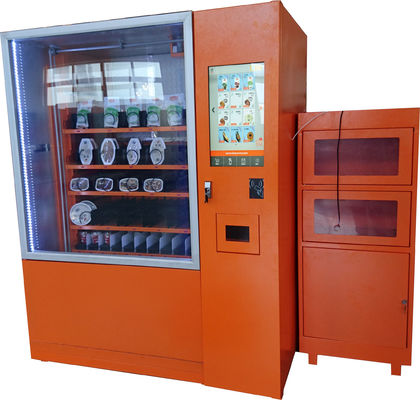 Intelligenter Salat-Automat mit Gerät der bargeldlosen Zahlung und Werbung sortiert keine Noten-Zahlungs-Wahl aus