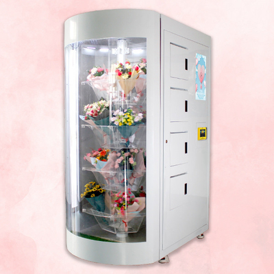 24 Hours Hospital Clinic Vending Machine With Transparent Shelf For Flowers