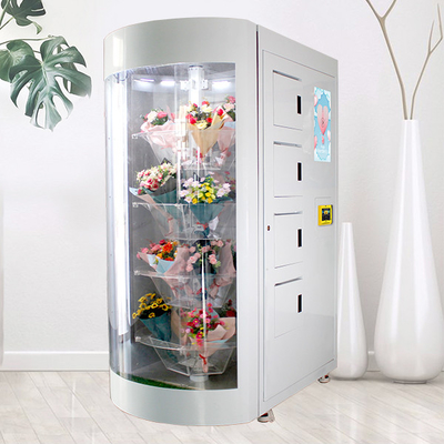 Gekühlter befeuchteter Blumen-Blumenstrauß-Automat mit transparentem Regal