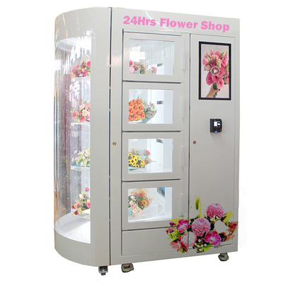 Hospital Maternity Clinics LCD Advertising Touch Screen Flower Vending Machine Selling Fresh Rose Lily Carnation Bulbs