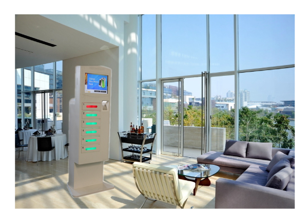 Schwarzer Handy-Aufladungsautomat für Einkaufszentrum/Kettenladen