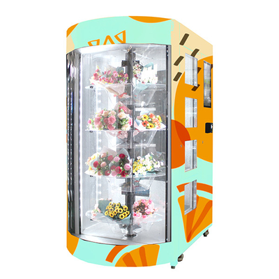 Verteiler-frischer Blumenladen-Blumenstrauß, der die Schließfächer automatisiert mit Befeuchter verkauft