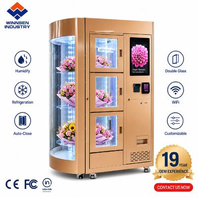 Qualität 22 Zoll Touchscreen Smart Flower Vending Machine mit Kühlsystem und Cloud Remote Management Fabrik