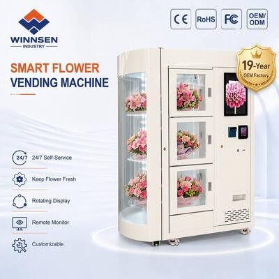 Qualität 24/7 gekühlte ADA-konforme Verkaufsautomat für frische Blumen mit 22-Zoll-Touchscreen Fabrik