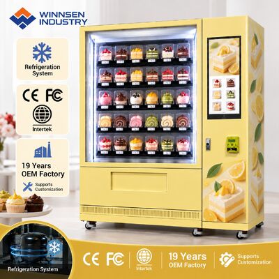 Qualität Winnsen Automatic Cupcake Vending Machine with Refrigerated Cabinet for Small Bakery Shop Fabrik