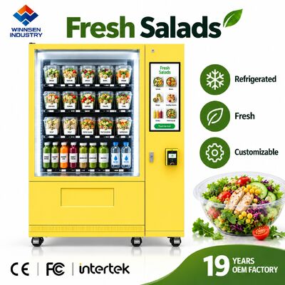 Qualität Winnsen Kühlsalatverkaufsautomaten mit Cloud-Plattform-Fernmanagement-Berichten Fabrik
