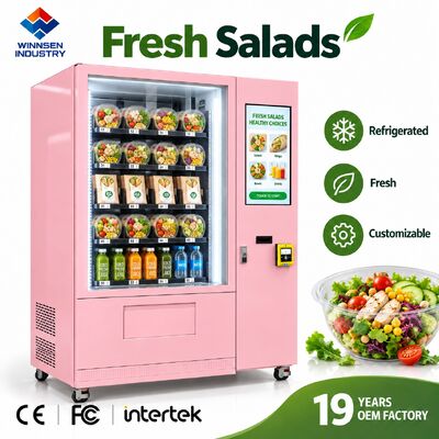Qualität Winnsen kommerzielle Salat-Verkaufsautomat bargeldlose Karte QR-Münzzahlung akzeptiert Fabrik