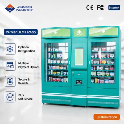 Qualität Winnsen 24H Smart Pharmacy Vending Machine Refrigerated Touchscreen Medicine Kiosk for Community Fabrik